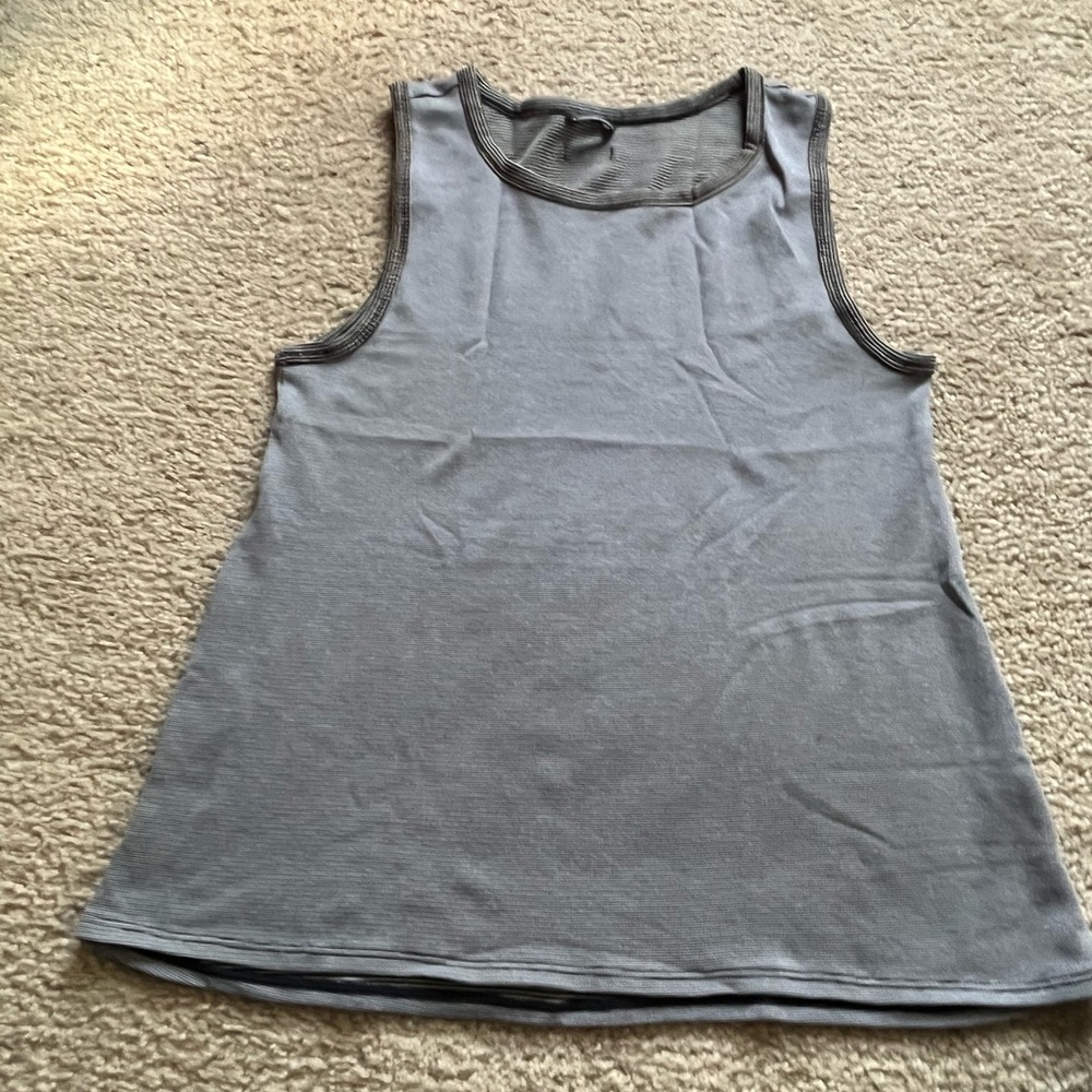 Oiselle Blue Flyout Wool Tank